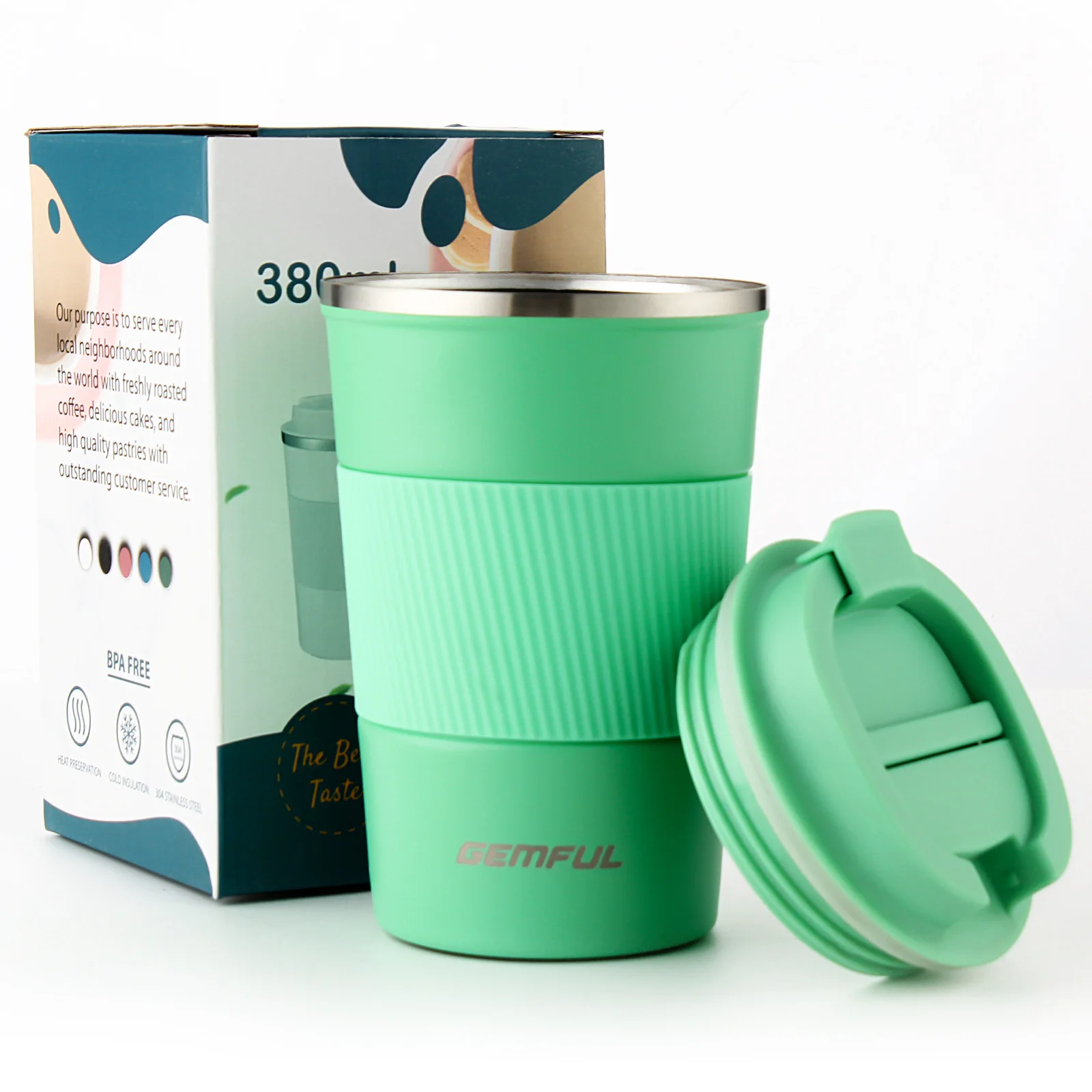 GEMFUL Tasse Thermos Café en Acier Inoxydable 510ml Mug Isotherme sans BPA  Garde au Chaud et au Froid