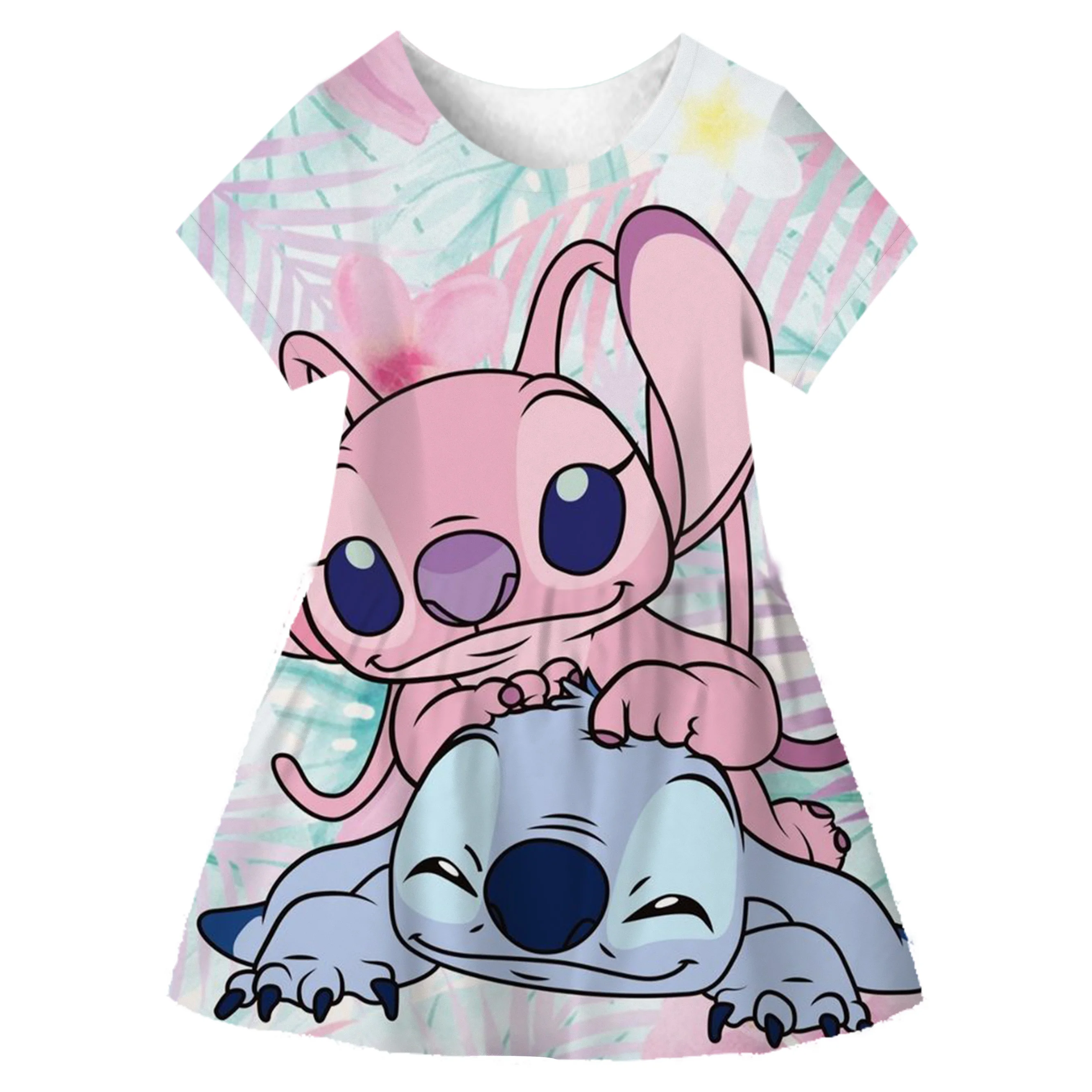 Disney Stitch Adventure Dress Outfit Girls Summer Vaiana Fancy Dress Up Clothes Bambini Birthday Party Princess Costume 1-9Y