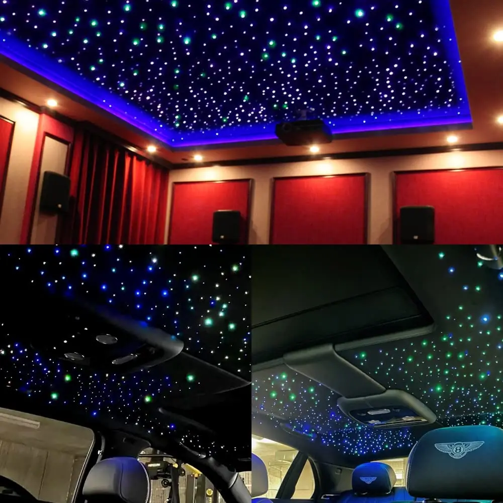 16W Twinkle&Sound Activate Fiber Optic Starlight Headliner Car Home ceiling Sky Decoration APP Smart&Remote Control Light Engine