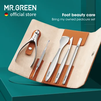 MR.GREEN Pedicure Knife Set Professional Ingrown Toenail Foot Care Tools Stainless Steel Nail Nippers Clipper Remover Kit 1
