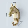Animal Head Resin Key Hook Decor Holder Clothing Deer Elephant Unicorn Rhinoceros Racks Hook Coat Bag Hanger Cap Decor Home Wall 5