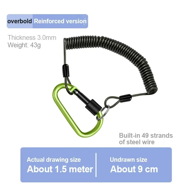 Durable Anti-Lost Telescopic Elastic Safety Lanyard with Key Ring Attachment