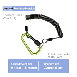 Durable Anti - Lost Telescopic Elastic Safety Lanyard with Key Ring Attachment (Green 1.5m)