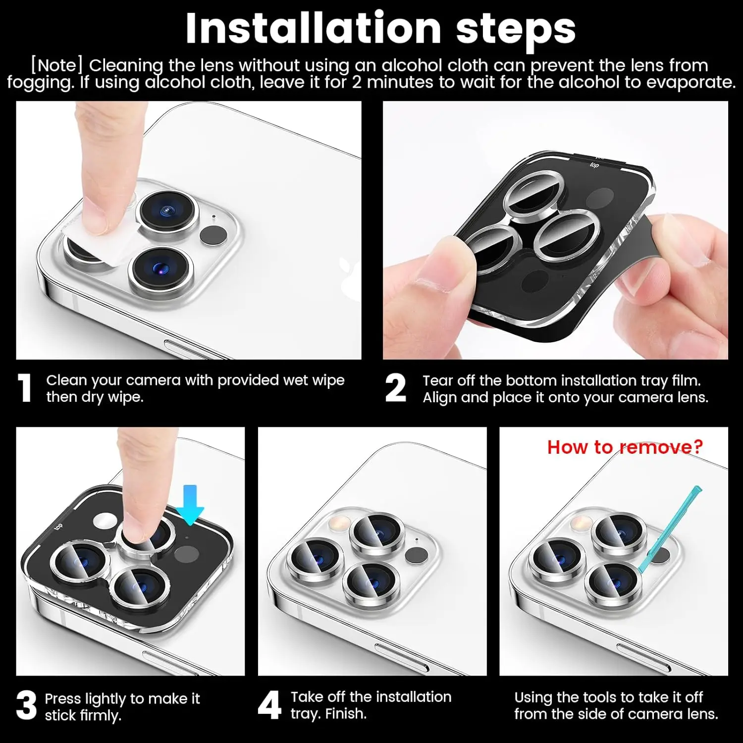 Titanium Gray Metal Tempered Glass Camera Lens Cover Screen