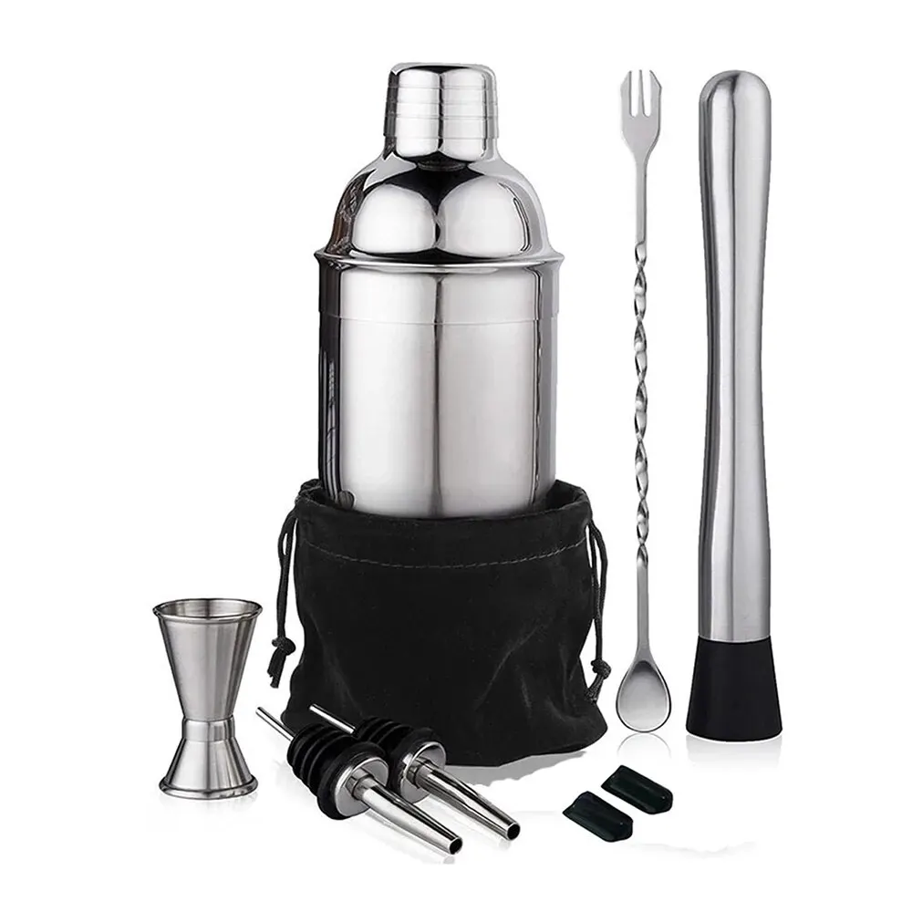 6pcs Cocktail Shaker Set Stainless Steel Mixer Ice Breaker