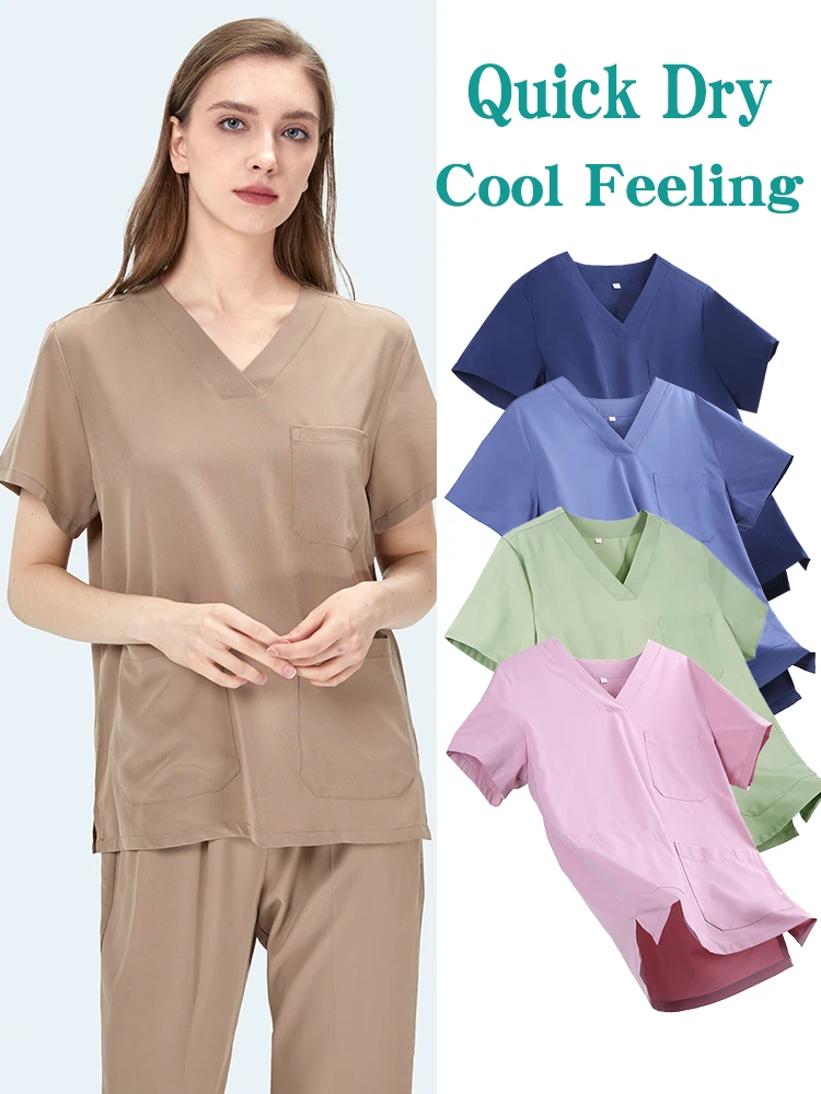 

UltraAir™ Quick-Dry Nursing Uniforms 4-way Stretch Medical Scrubs Healthcare Nurse Doctor Hospital Dental Pediatric Clothing S11