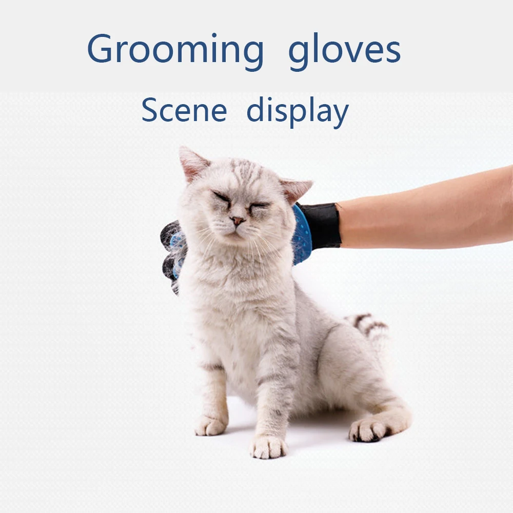 Title 2, Pet Glove Cat Grooming Glove Cat Hair Desheddin...
