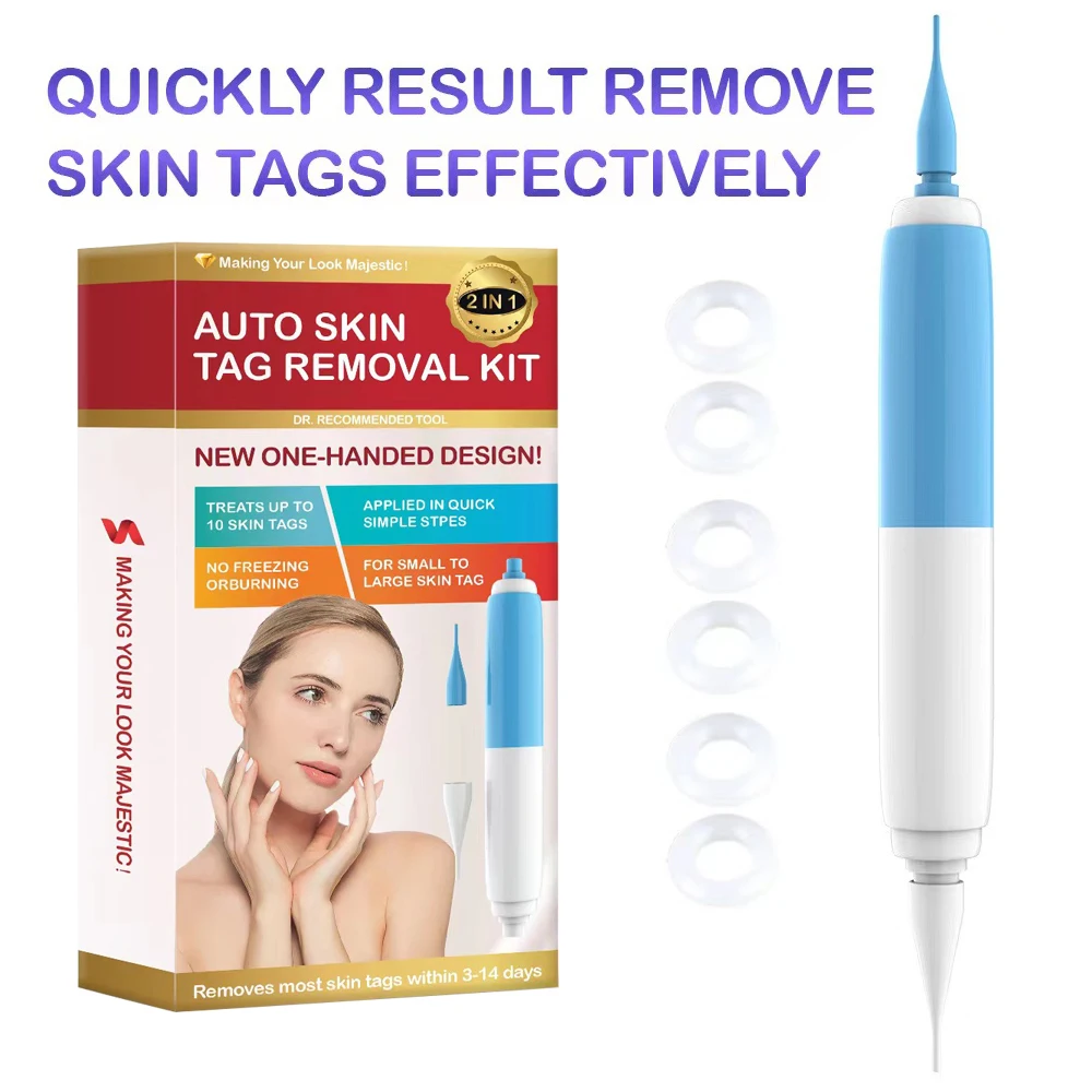 2 In1 Painless Auto Skin Tag Mole Wart Removal Kit Cleaning Tools Face Skin Care Body Wart Dot Treatments Remover Beauty Health