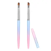 Nail Art Clean Up Brushes, Painting Brushes for Nails with Round & Angled Head Pen Painting Tools for Nail Art Design 1