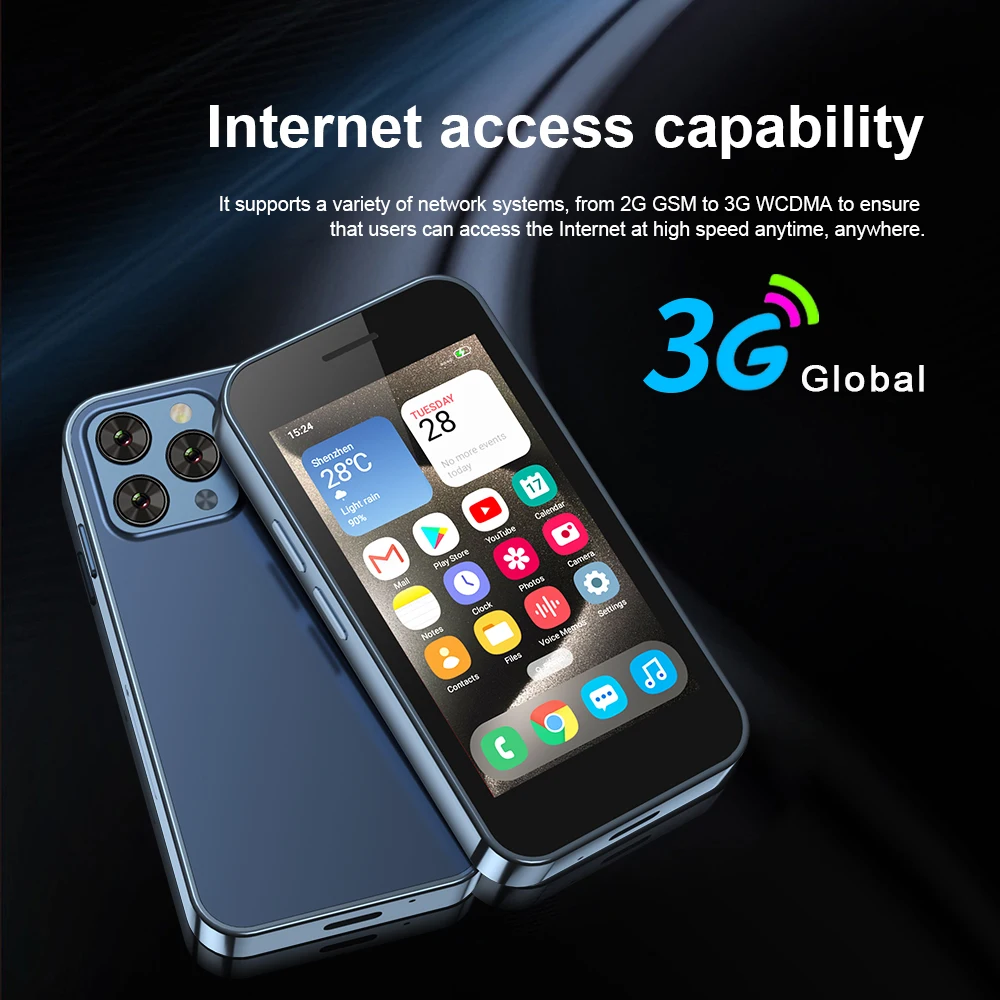 SERVO KING1000 Tiny 3.0 inch Screen Smartphone 3G NET Android OS Google Store GPS 16GB ROM Urltra-Light Compact Smart Cellphones 4