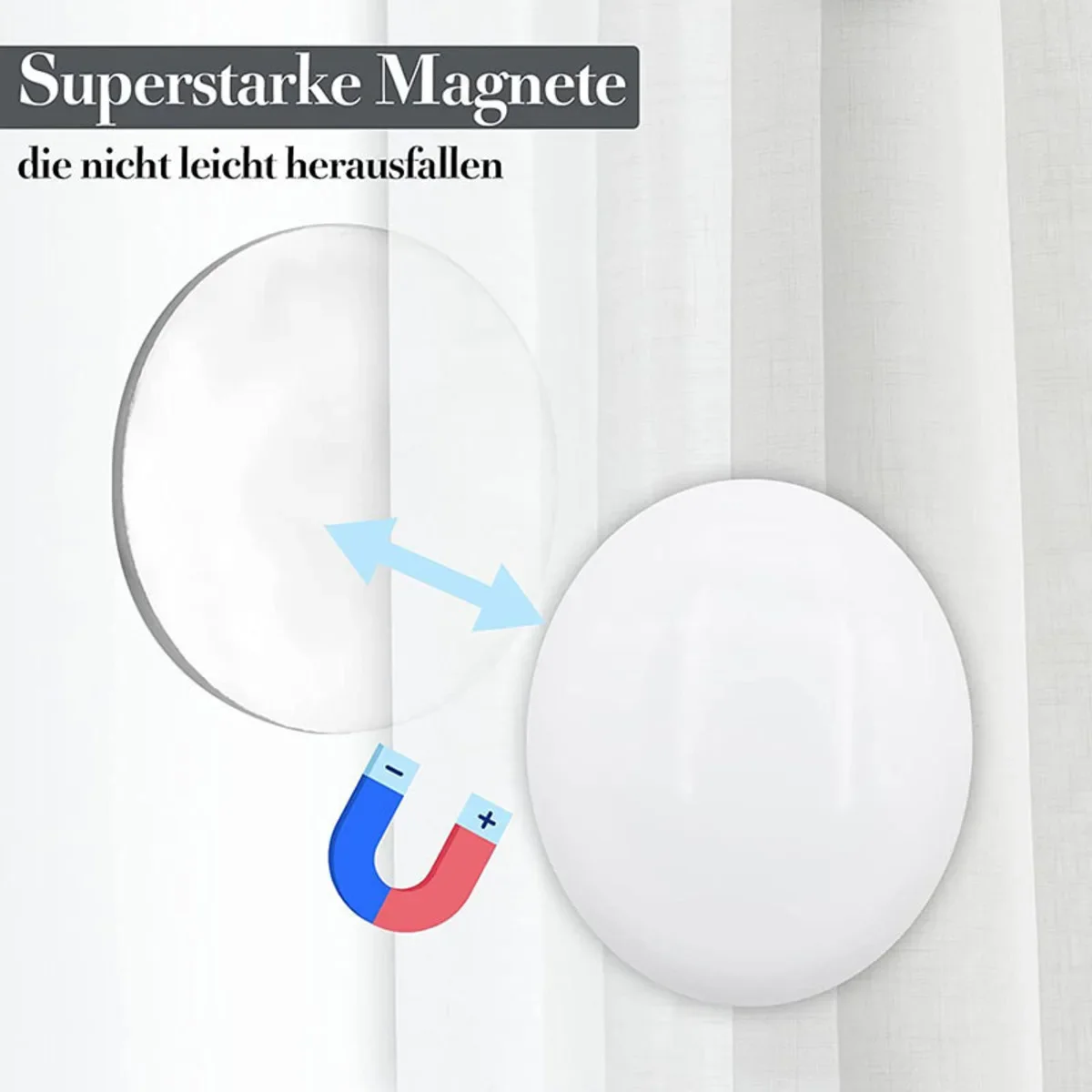 1pcs Shower Curtain Magnets,  Heavy Strong Magnets Prevent Shower Curtain Liner from Blowing Curtain Clips Add Weight 6