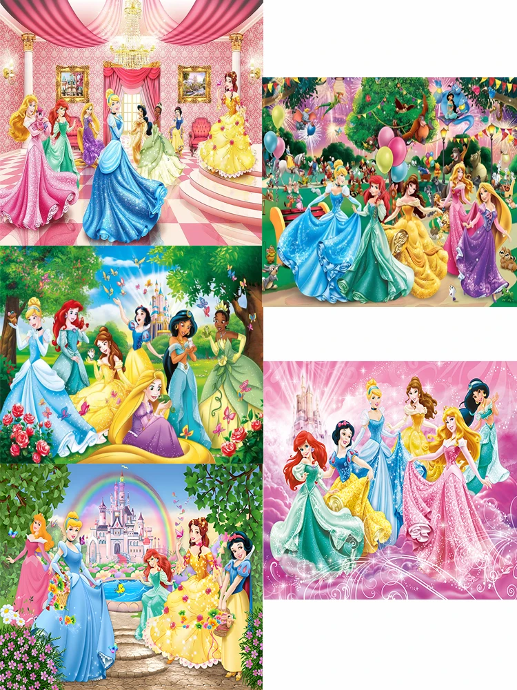 

Disney Princess Theme Snow White Alice Ariel Princess Birthday Girl Birthday Party Baby Shower Vinyl Background Decor Supplies