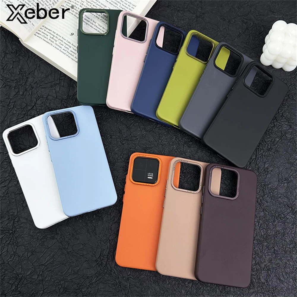 Luxury Matte Metal Bumper Phone Case with Camera Lens Protection and Shockproof Acrylic Back