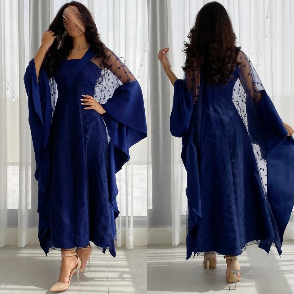 Evening    Jersey Ruffle Beach A-line Square Neck Bespoke Occasion Gown Midi es Saudi Arabia
