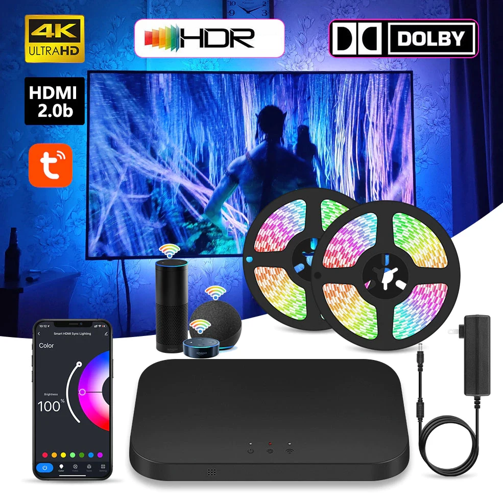 Måling styrte ønskelig Smart TV Led backlight | Ambient light tv Kit Hdmi 4k | Hdmi Sync Box Led  Light - Hdmi Sync Box Led Strip - Aliexpress