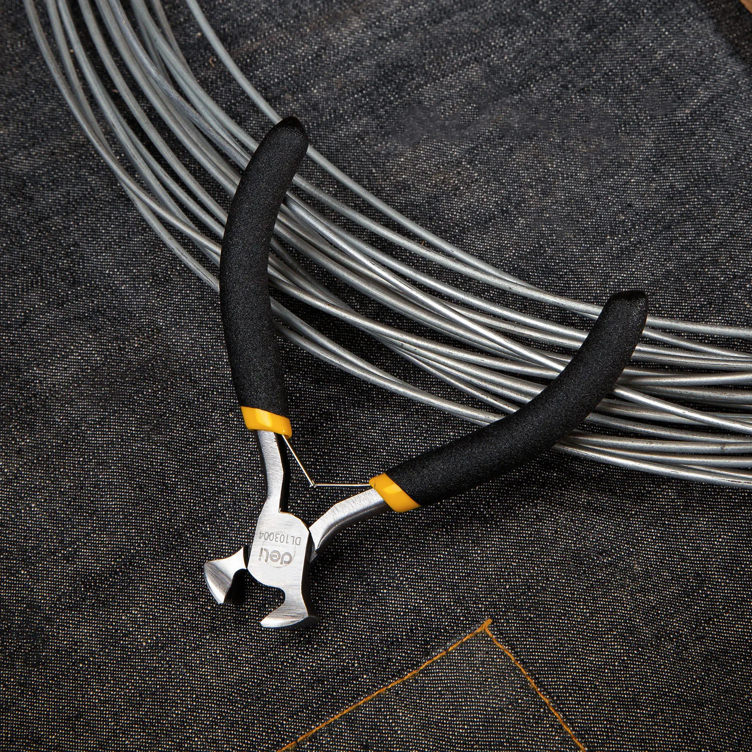 델리 4/5/6 인치 미니 긴 코 고정밀 와이어 커터 미끄럼 방지 핸들 디자인 다기능 전기 수리 핸드 펜치