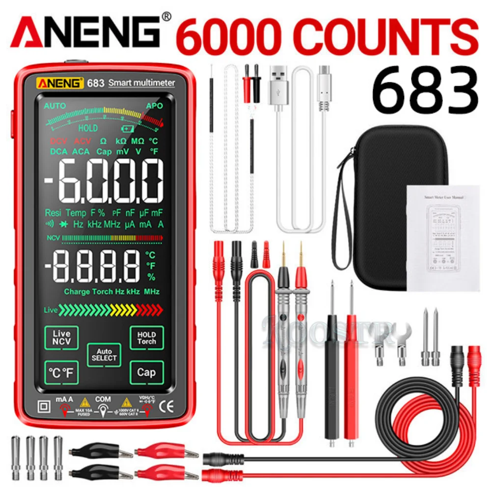 Digital Multimeter 10000 Counts - AC/DC Spannungsmesser Mit NCV, Temperatur & Diode Test