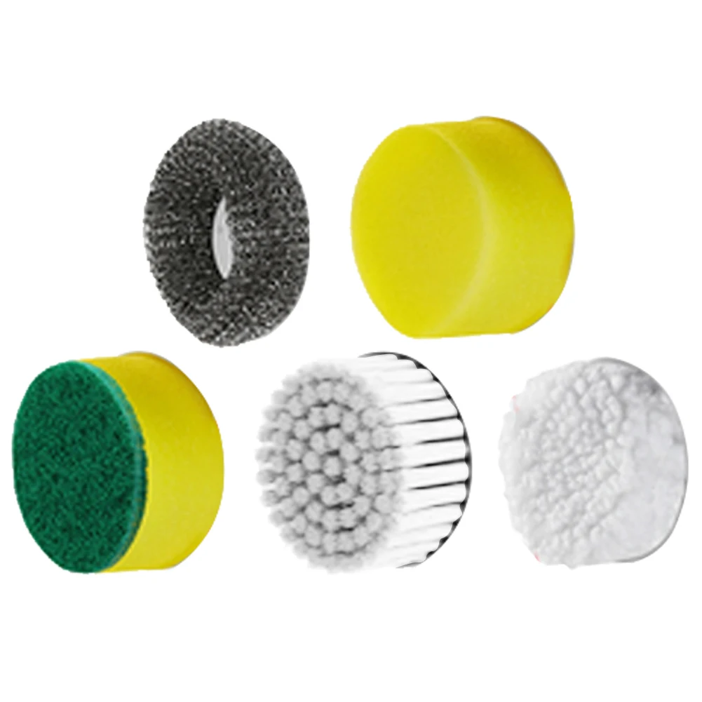 5pcs Cleaning Brush Heads Practical Bathroom Kitchen Electric Clean Brush Heads Convenient Accessories Home Washing Tools