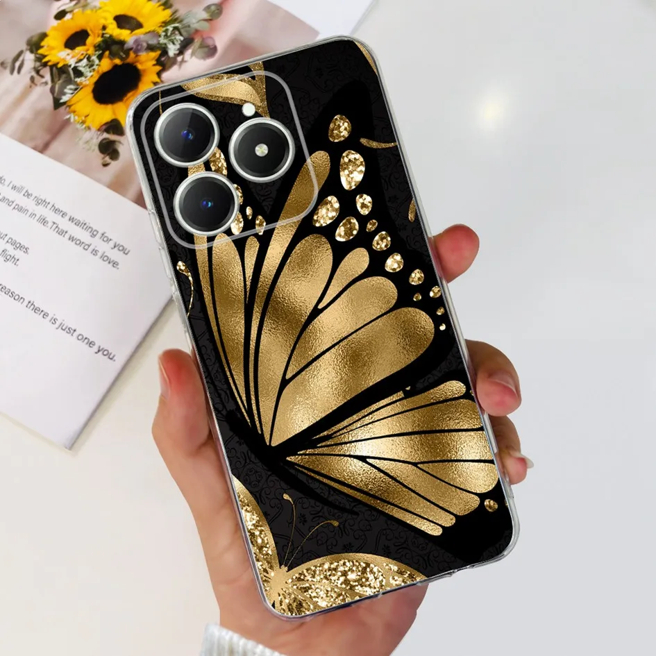 Elegant Floral Soft Silicone Clear Phone Case - Enhanced Protection and Style