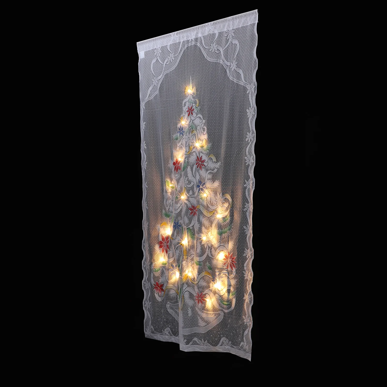 

1 Set Creative Curtain Hanging Decor Xmas LED Pendant Creative Lace Curtain