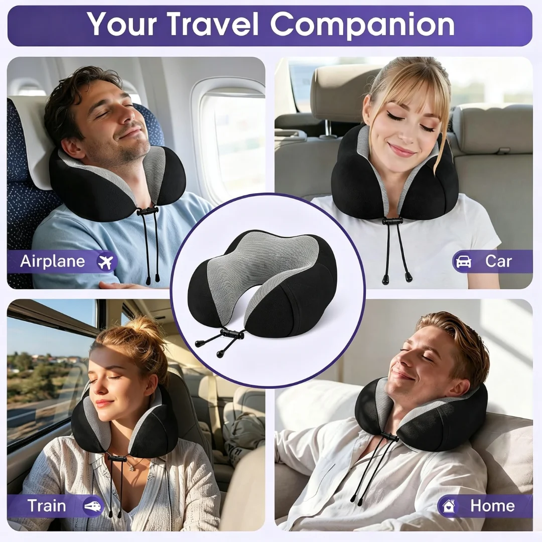 Ultimate Comfort Travel Neck Pillow – U-Shape Portable Flight Pillow