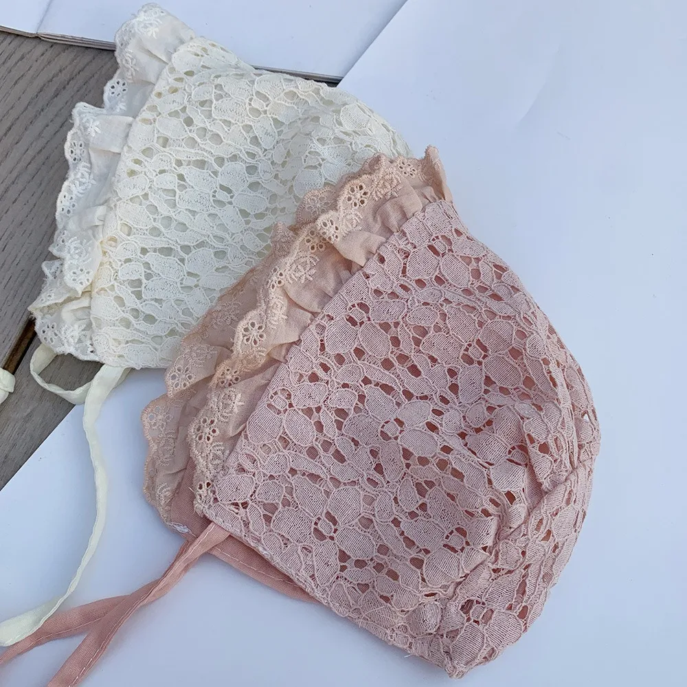 화이트 레이스 플라워  모자, 여름 메쉬 통기성  모자, 공주  소녀 궁전 모자