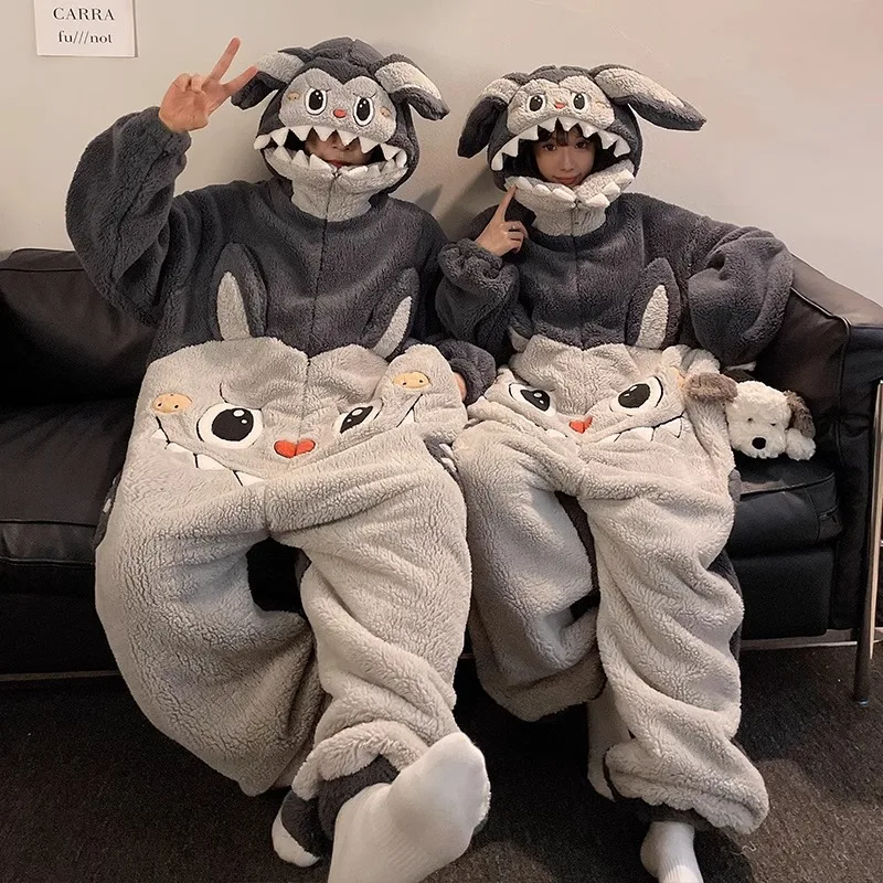 Adult Labubu Cosplay Costume Kigurumi Onesie Anime Nightgown Halloween Cartoon Pajamas