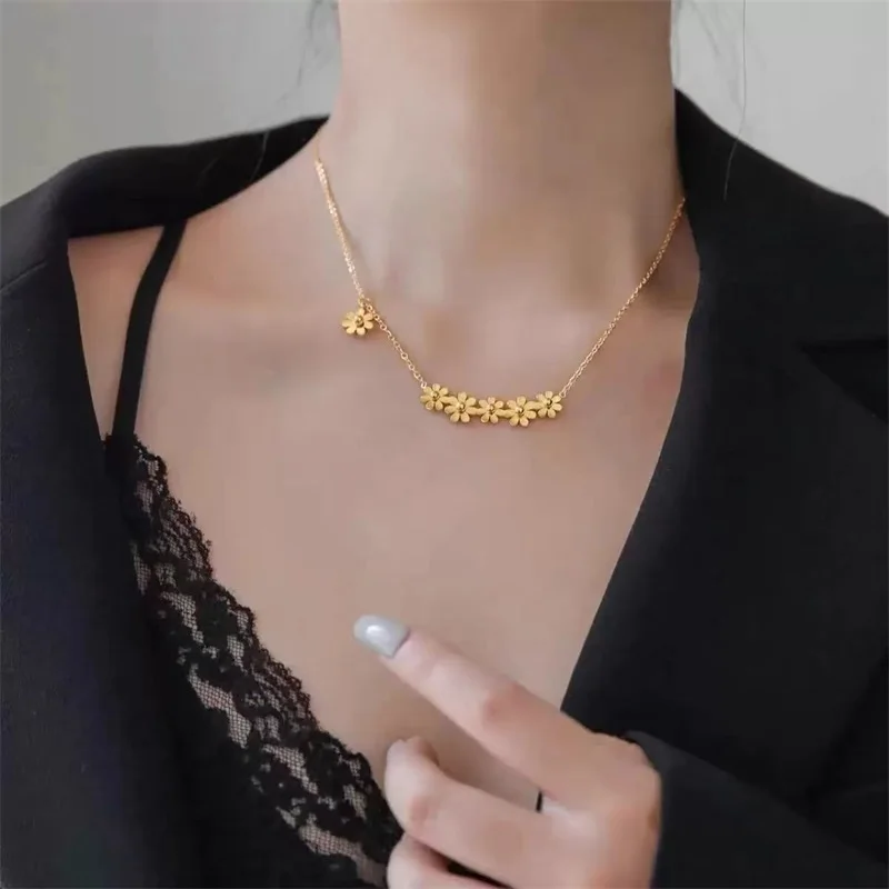 GANPUP 316L Edelstahl Farbige Kristall Anhänger Halskette Für Frauen Neue Colliers Hals Kette Romantische Farbecht Schmuck Geschenk – Detail 4
