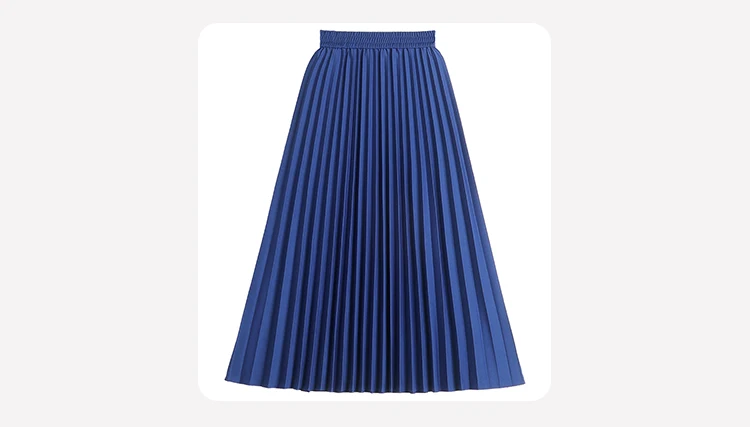white pleated skirt Solid Color Large-swing Pleated Skirt Women's 2022 Spring New Elastic Waist Multi-color Elegant and Thin Mid-length A-line Skirt pencil skirt