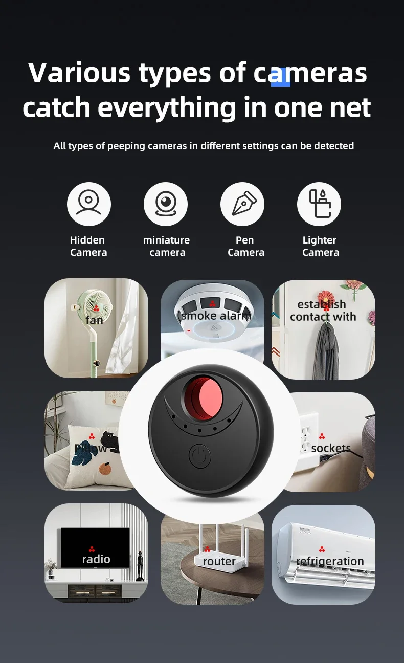 Portable X17 Anti-Peeping Camera Detector with Infrared Wireless Signal and Anti-Positioning Function
