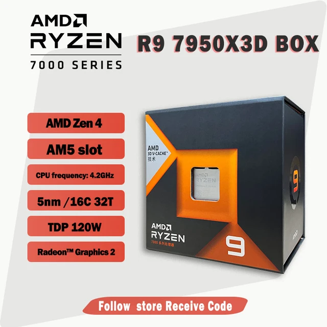 New Amd Ryzen 9 7950x3d Box R9 7950x3d Box 4.2 Ghz 16-core 32 