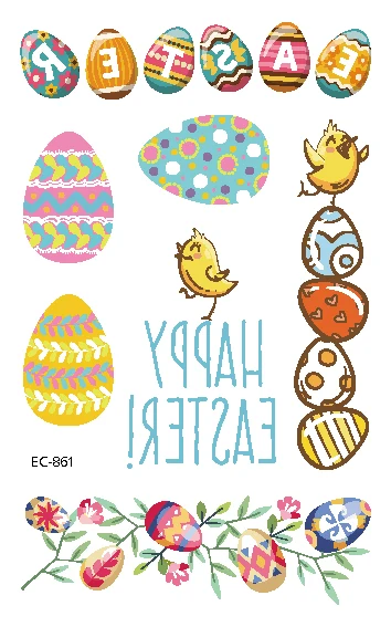 Tatuaggi Temporanei Pasqua Per Bambini - 408 Stickers Glitterati Per Caccia Alle Uova E Decorazioni | Atossici E Impermeabili - Foto 11