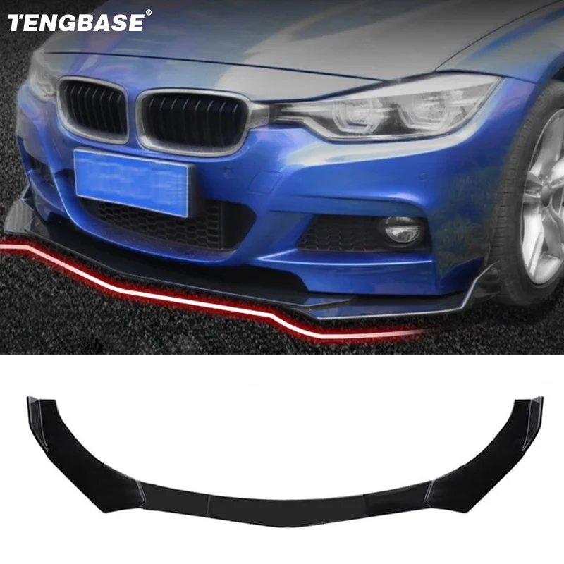 Bumper Separator 5PCS Adjustable ABS Front Universal Body Kit Duck Lip Splitter For Volkswagen BMW Audi Honda