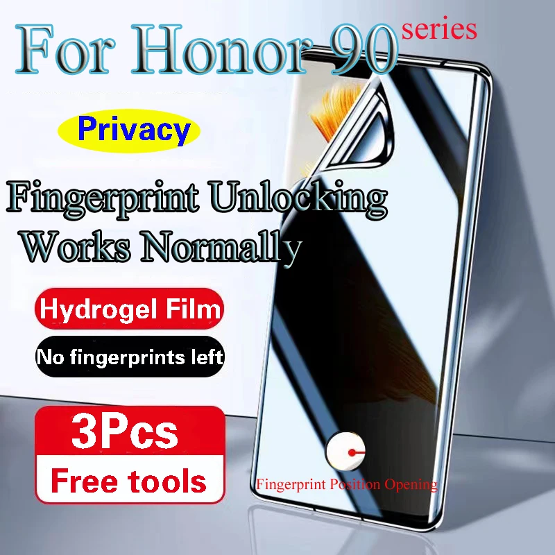 

Гидрогелевая пленка для Honor90Pro с защитой от отпечатков пальцев, Защитная пленка для Honor 90 Pro, разблокировка по отпечатку пальца