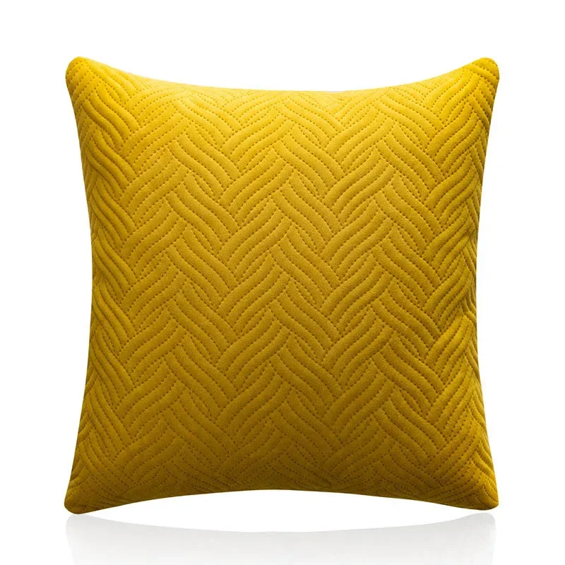 Yellow interlocking geometric pillow cover