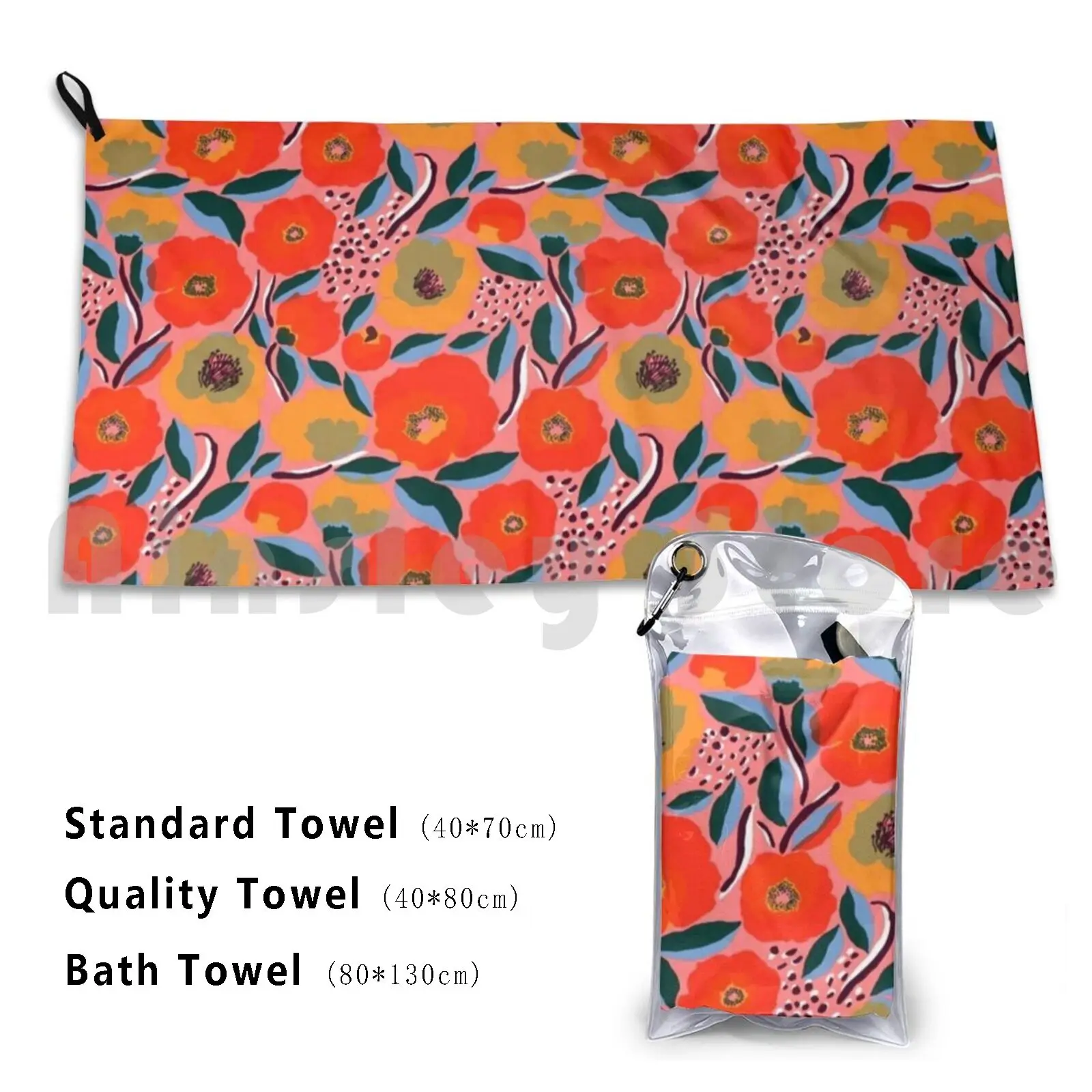 Floral Design Bath Towel Beach Cushion Lokki White Scandinavian Scandi Sweden Swedish