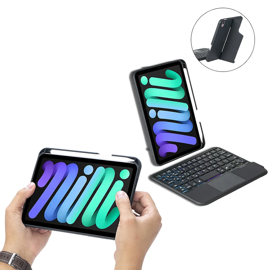 mini 6 caso de couro com slot