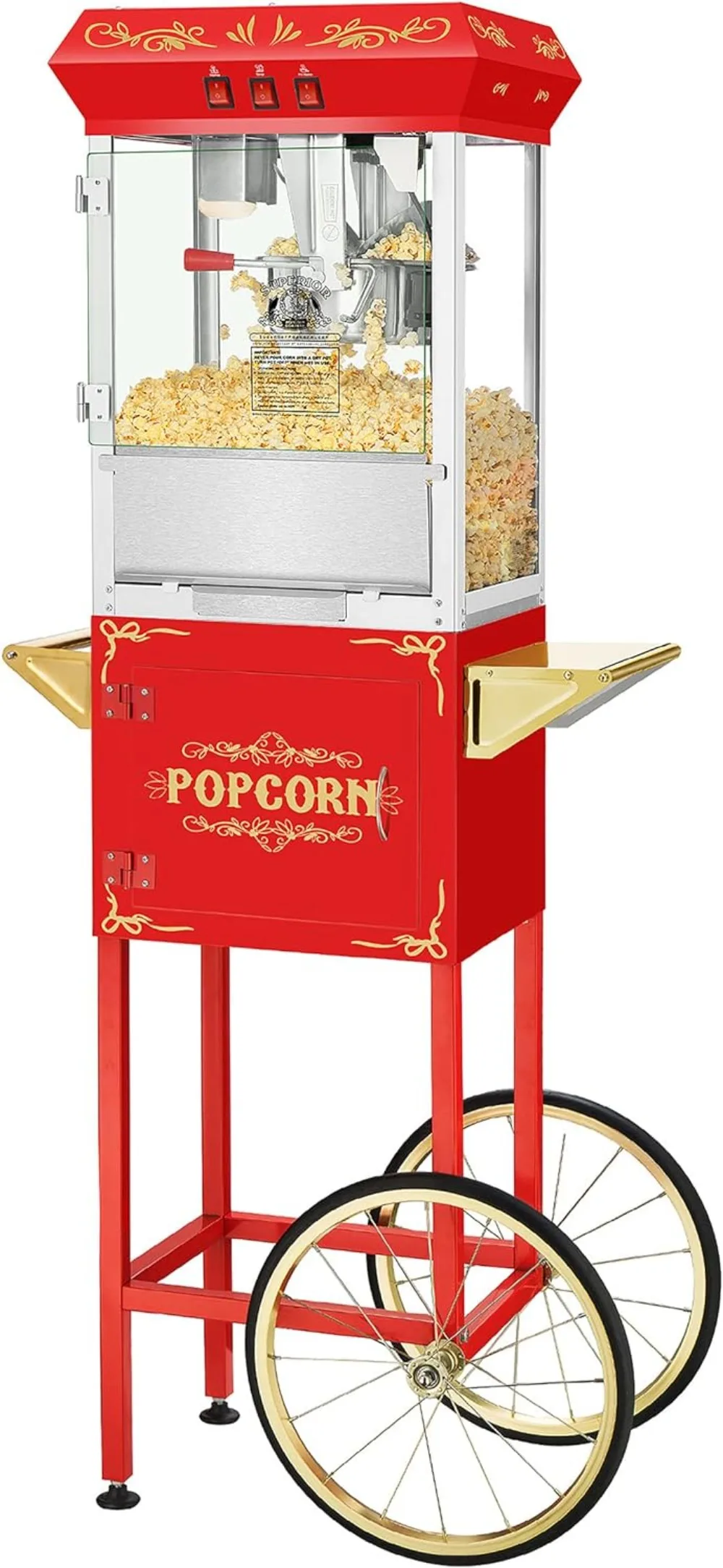 

3 Gallon Antique Popcorn Maker with Cart 8