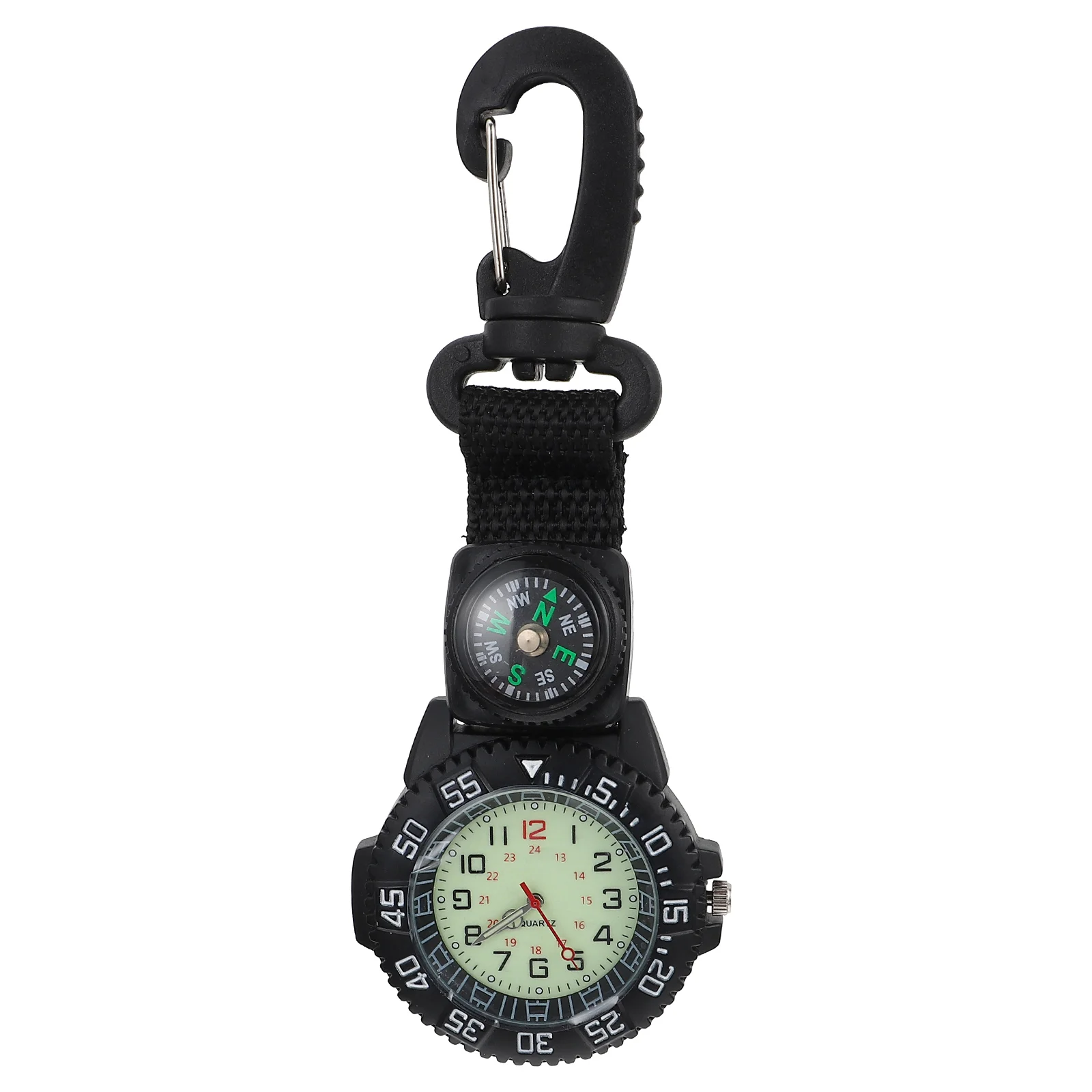 

Compass Sports Pocket Watch Backpacker Carabiner Digital Dial Clip on Hanging Man