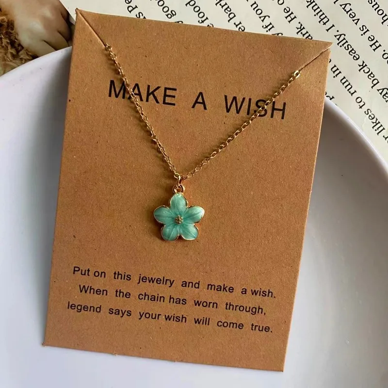 Korean Fashion Choker Necklace for Women Girl Colorful Flower Design Pendant Necklace Cute Romantic Neck Jewelry Wholesale 2
