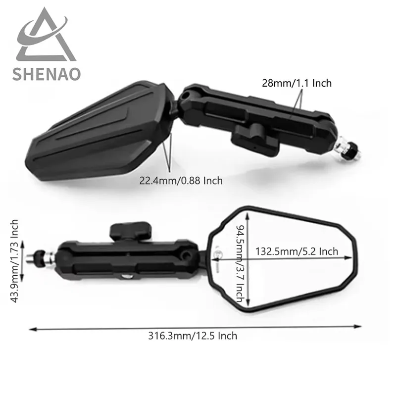 Universal motorcycle mirror Foldable and Adjustable Viewing Angle Motorcycle Side Mirror Reflector
