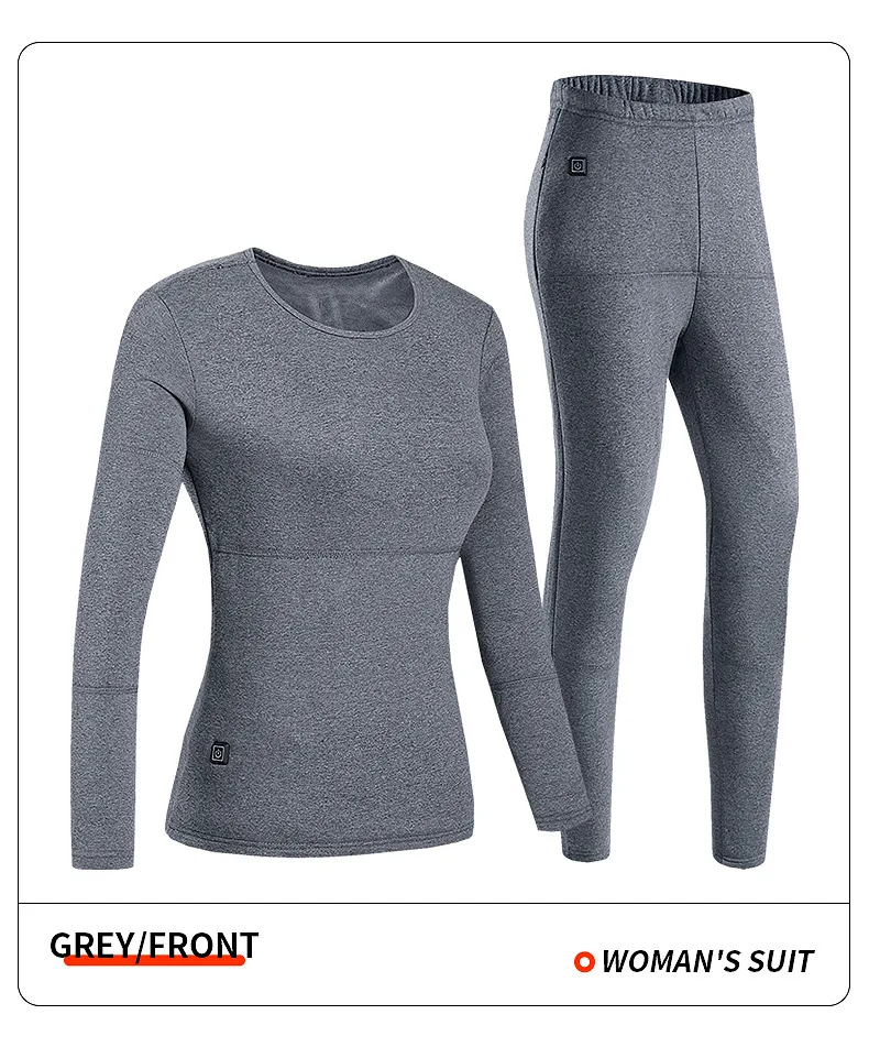 Heated Underwear Suit Winter Outdoor Thermal Heated Jacket Men Ski Suit USB Electric Heating Clothing Fleece Thermal Long Johns