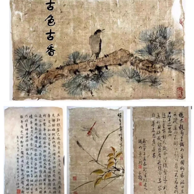 린넨 종이 수제 두꺼운 반숙 쌀 종이 중국 서예 작품 전시회 선지 종이