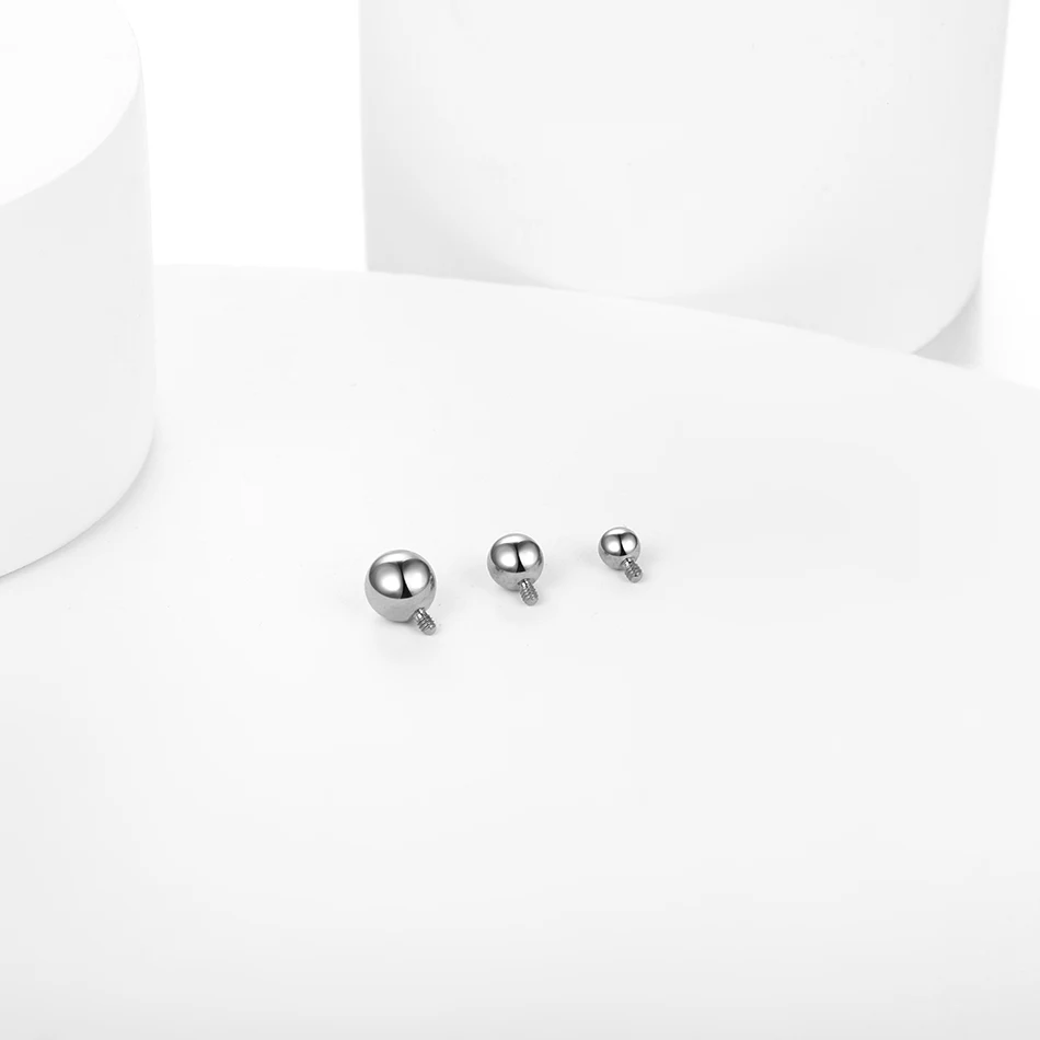Piercing Jewelry G23 Titanium Internally Threaded Ball Replacement Accessories for Nose Labret Industrial Barbell Ring 14G 1Pc/10pcs