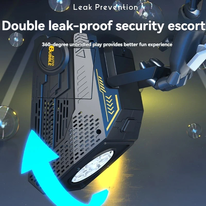 Bubble Machine Automatic Soap Bubble Blowing Eletric Portable with Light Toys for Kids Speaker Outdoor Games Birthday Wedding