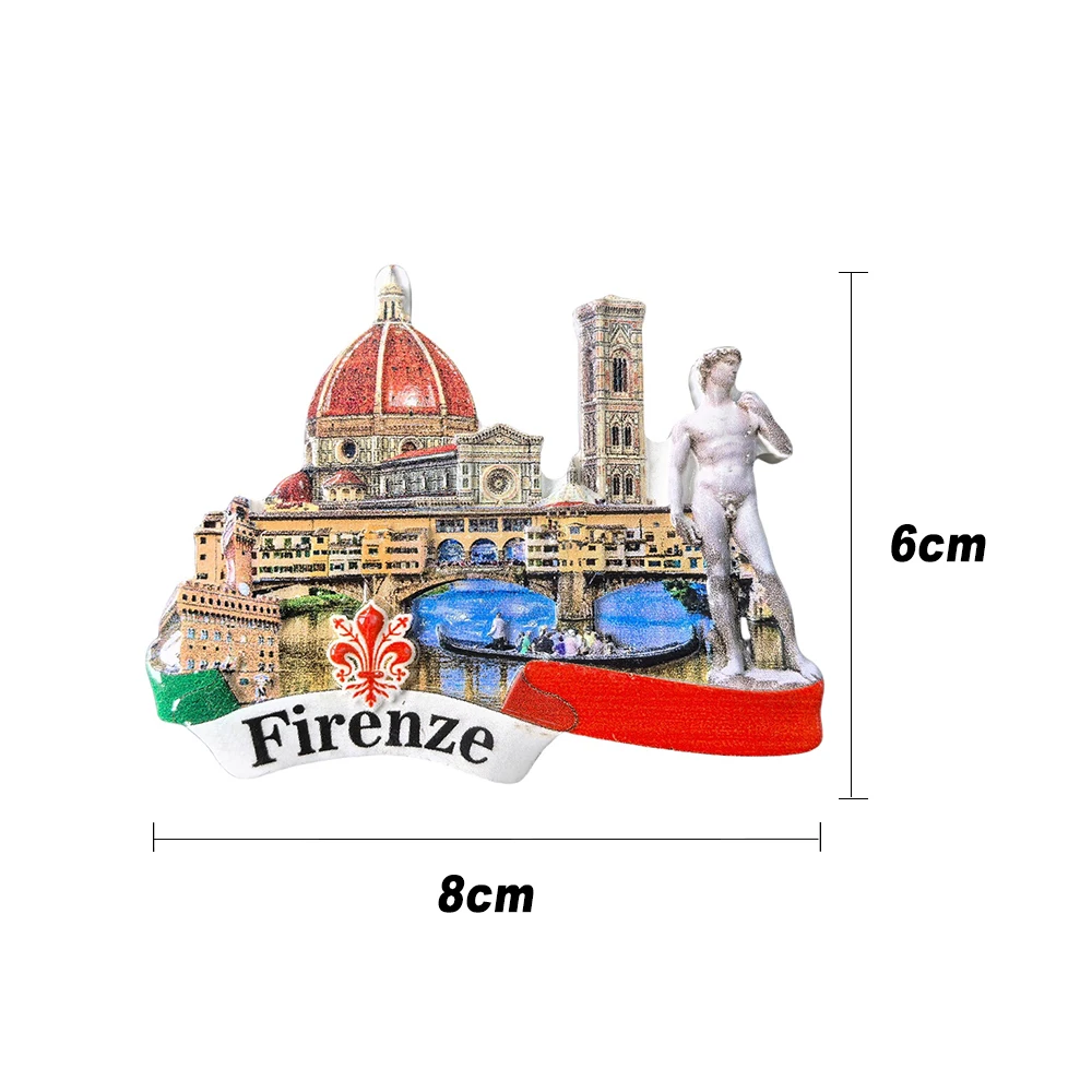 Florence Italy Fridge Magnet Souvenir Gift,Resin Handmade Firenze Refrigerator Magnet Home Decoration Collection
