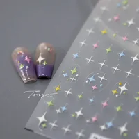 5D Realistic Relief Colorful Starlights Little Star Cluster Adhesive Nail Art Stickers Decals Manicure Ornaments Accessories 2