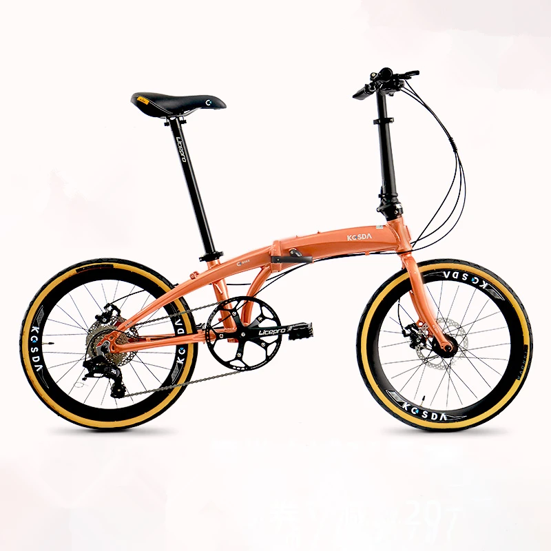 22 zoll 451 Rad Aluminium Legierung Ultra-light Klapp Fahrrad Student Variabler Geschwindigkeit Disc Bremse Pedal Tragbare Erwachsene Bike