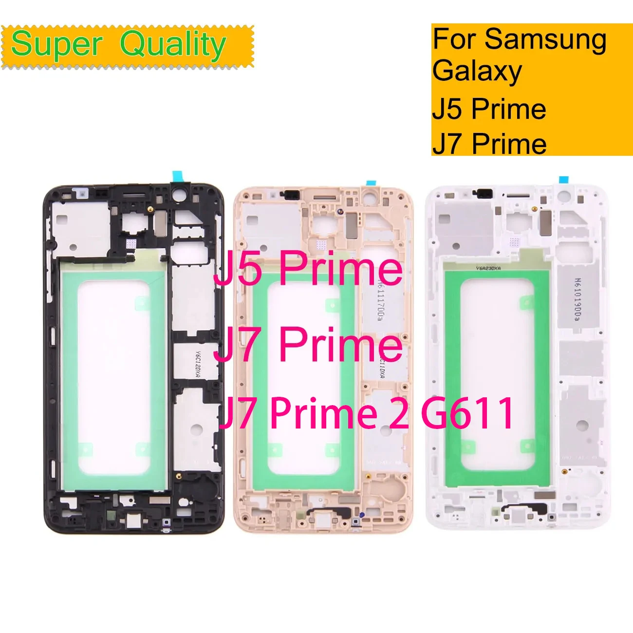 10 Pz/Lotto Per Samsung J5 Prime G570 Telaio Anteriore J7 Prime G610 J7 Prime 2 G611 Cornice Centrale Cornice Telaio
