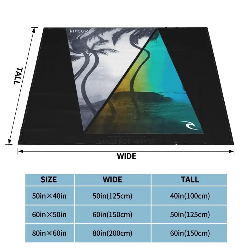 Ripcurl Shutter Blanket Quilt Fashion Microfiber Bedding Travel Machine Washable